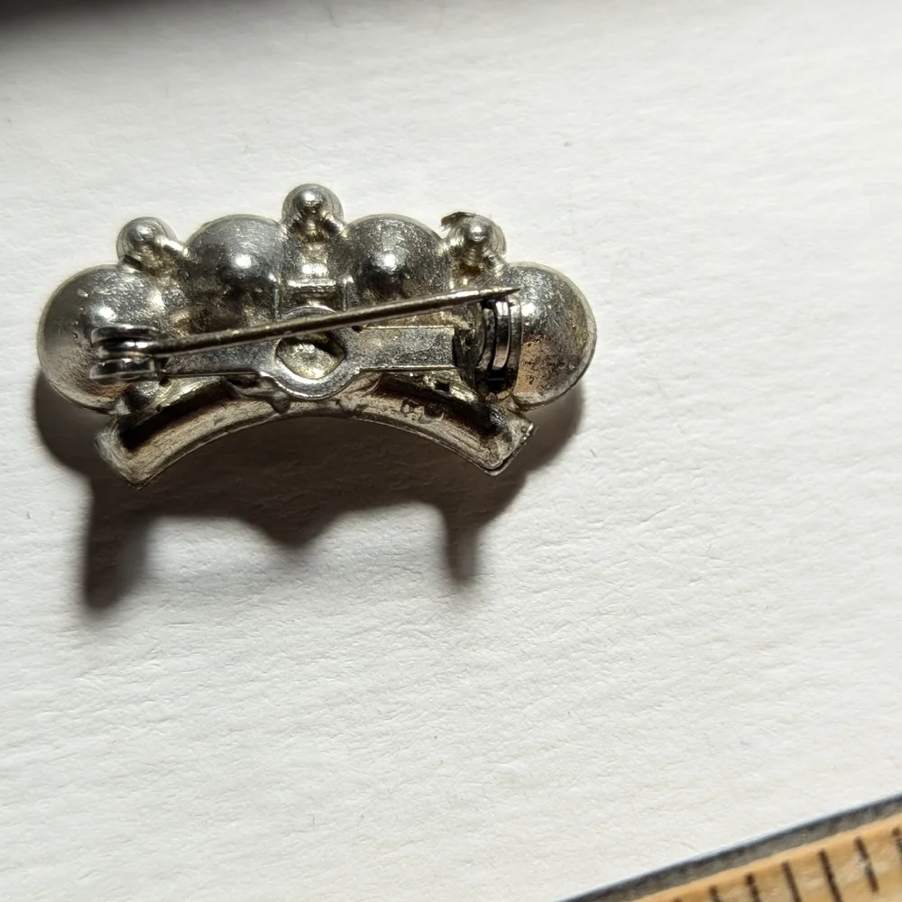 Vintage Rhinestone Brooch Pin Crown Shape Regency Royal Bridgerton 1